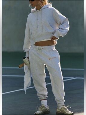 Free People FP Movement Undefeated Set - Light Heather Grey - NWT New